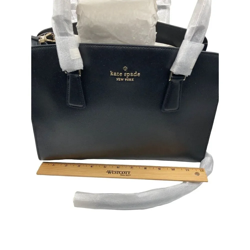Kate Spade NEW YORK Perry Black Medium Satchel Crossbody Strap NWT $399 Purse‎